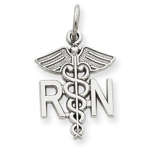 Gold Classics(tm) White Gold Registered Nurse Charm