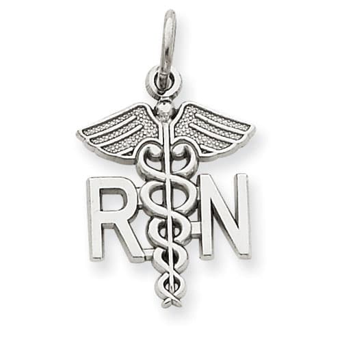 Gold Classics(tm) White Gold Registered Nurse Charm - image 