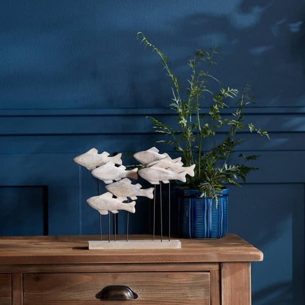 Melrose Wooden Fish School Sculpture