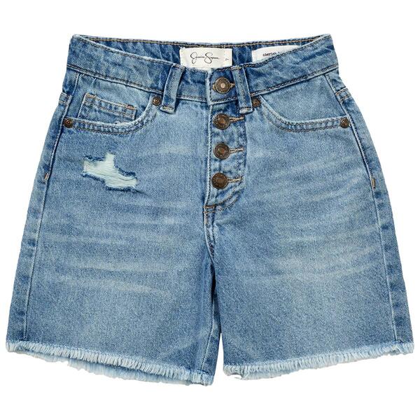 Girls &#40;7-16&#41; Jessica Simpson Denim Bermuda Four Button Shorts - image 