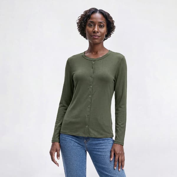 Womens Architect® Long Sleeve Button Front Tee