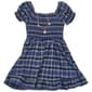 Girls (7-16) Rare Editions Plaid Smocked Dress w/ Necklace - image 1