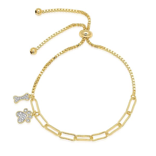 Accents by Gianni Argento Paw Print & Bone Charm Bracelet - image 