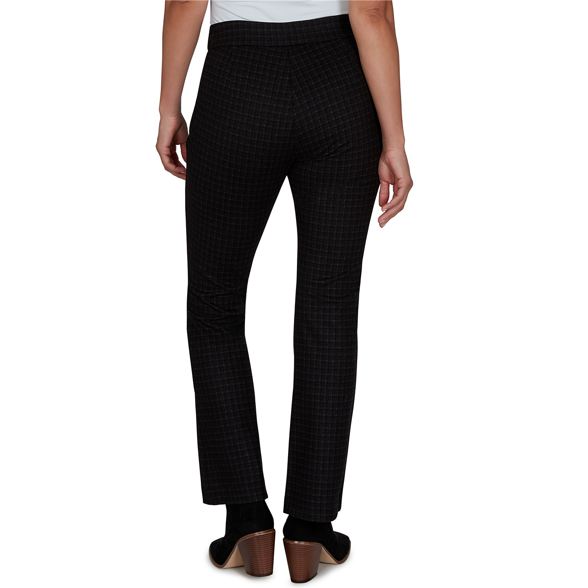 Womens Emaline Country Code Plaid Kick Flare Pull On Pants
