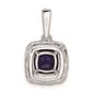 Pure Fire 14kt. White Gold Lab Created Blue Sapphire Halo Pendant - image 3