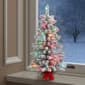 Puleo International 3ft. Pre-Lit Flocked Christmas Fir Tree - image 2