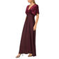 Womens MSK Dolman Sleeve Floral Velvet & Satin V-Neck Gown - image 3
