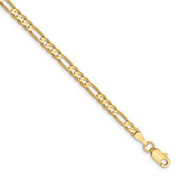 Unisex Gold Classics™ 3mm. 14k Concave Open Figaro Chain Necklace