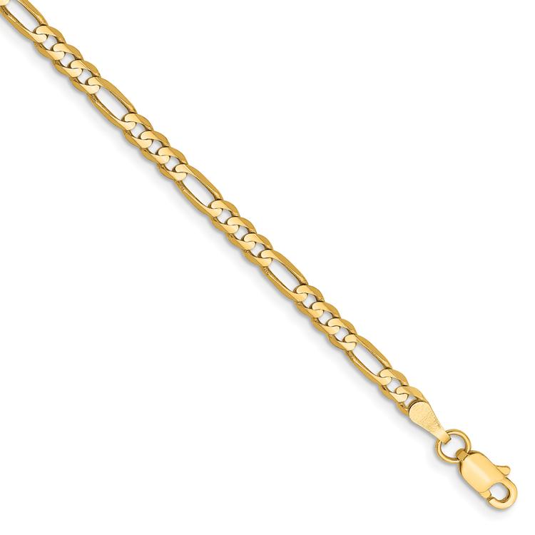 Unisex Gold Classics™ 3mm. 14k Concave Open Figaro Chain Necklace