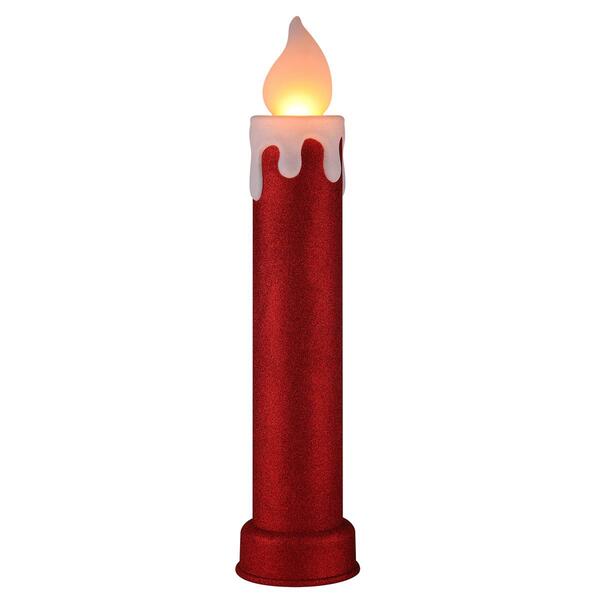 Mr. Christmas 36in. Glittery Blow Mold Red Candle - image 