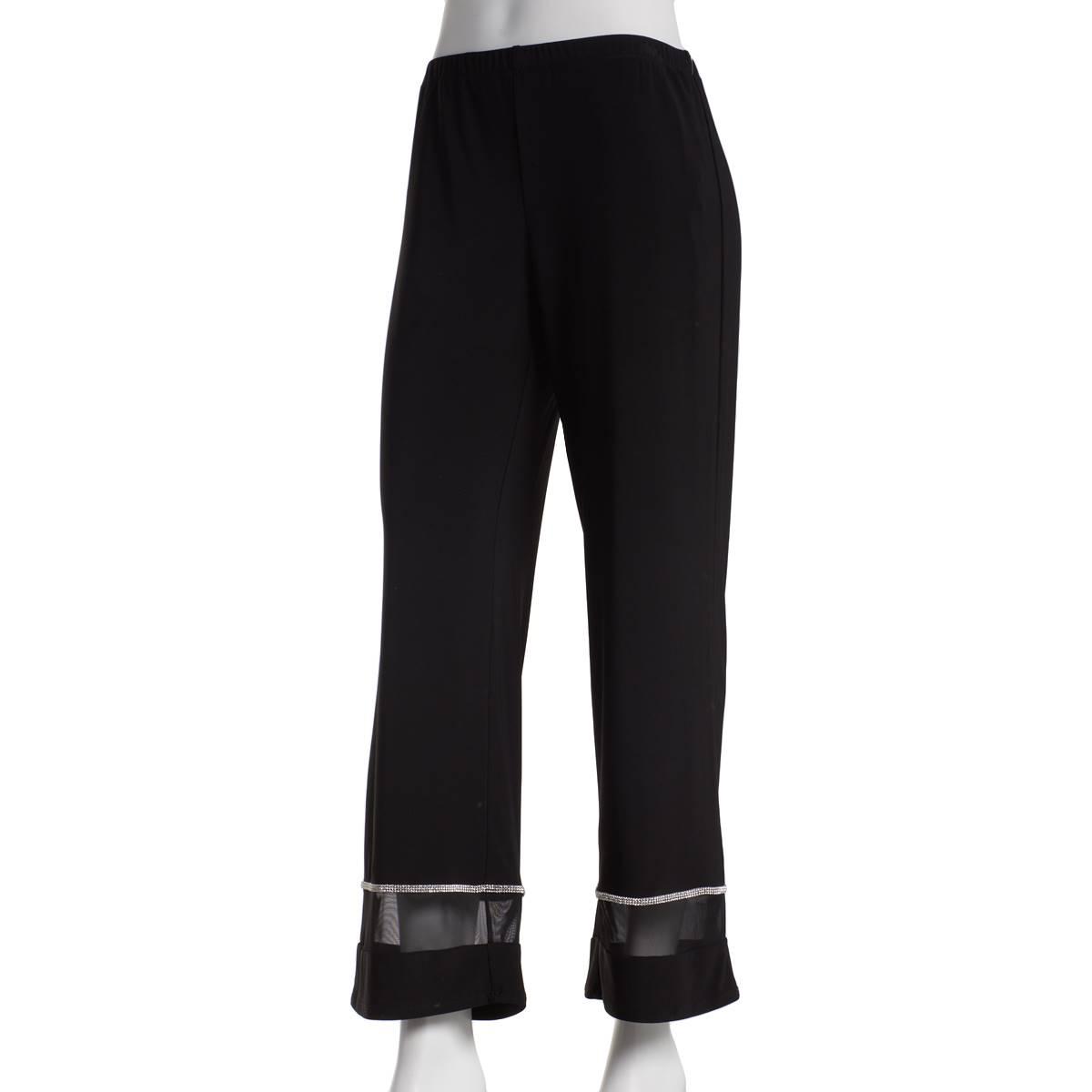 Womens MSK Mesh Inset Rhinestone Trim ITY Pants
