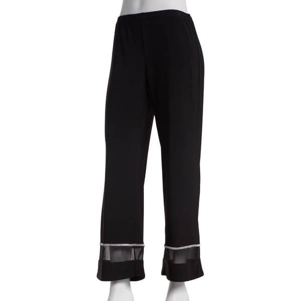 Womens MSK Mesh Inset Rhinestone Trim ITY Pants - image 