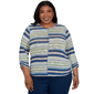 Plus Size Alfred Dunner Indigo Girls Splice Stripe Sweater - image 1