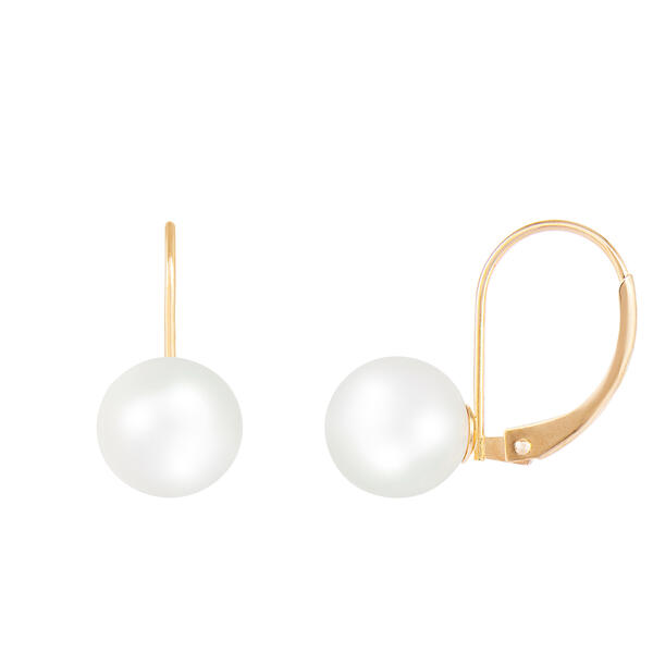 Splendid Pearls 14kt. Gold Akoya Pearl Lever Back Earrings - image 