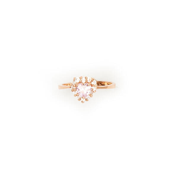 Kids Sterling Silver Rose Gold-Tone Heart Ring - image 