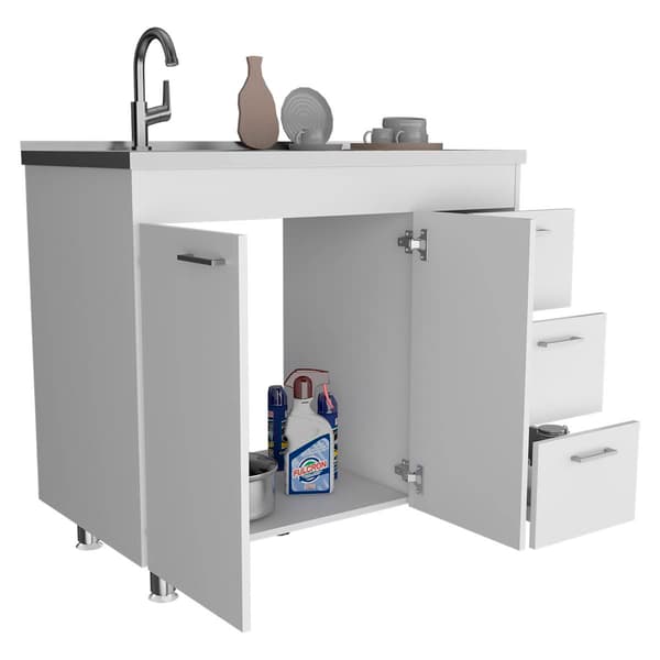 FM FURNITURE Darien White Base Cabinet