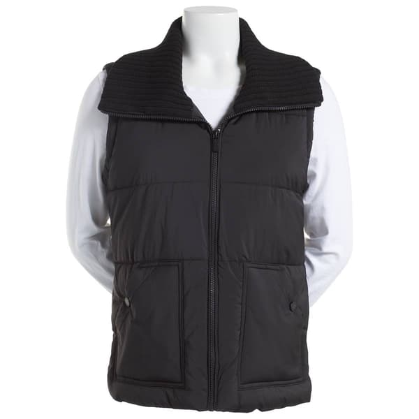 Womens Calvin Klein Wide Quilted Jacket with Ribbing