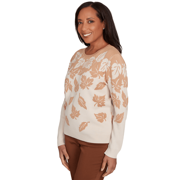 Womens Alfred Dunner Mount Laurel Falling Leaf Sweater
