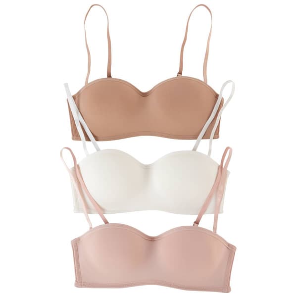 Womens Rene Rofe 3pk. Molded Wire Free Bandeau Bra B36009H3-ERR - image 