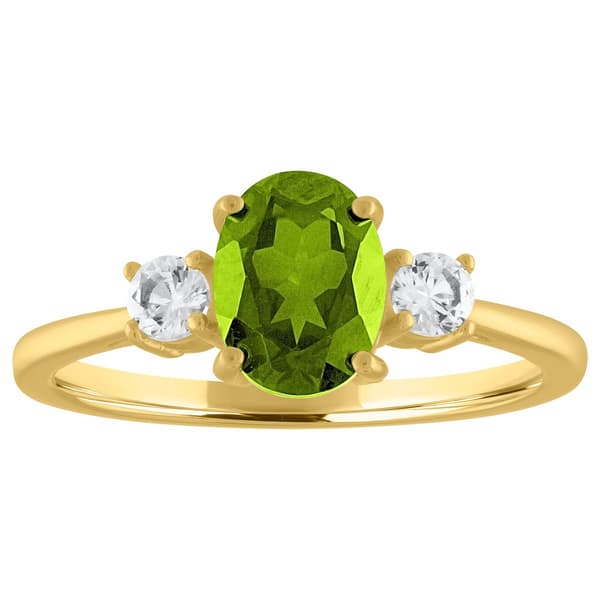 Gemstone Classics&#40;tm&#41; Peridot Gemstone 10kt. Yellow Gold Ring