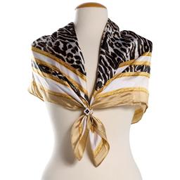 Womens Jessica McClintock Border Animal Square Scarf