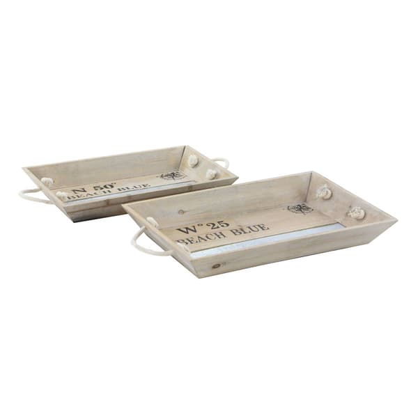9th & Pike&#174; Small Rectangular Nautical Tray - Set of 2