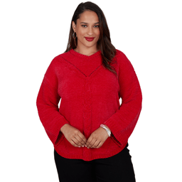 Plus Size Ruby Rd. Mysterious Romance Chenille V-Neck Sweater