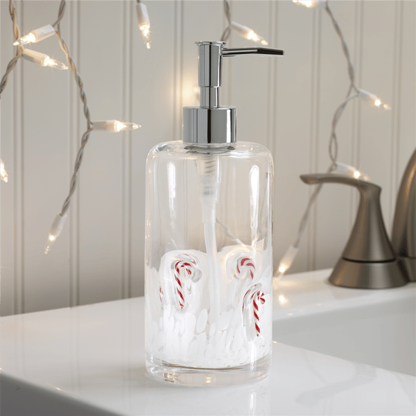 Avanti Candy Canes Glass Soap & Lotion Dispenser