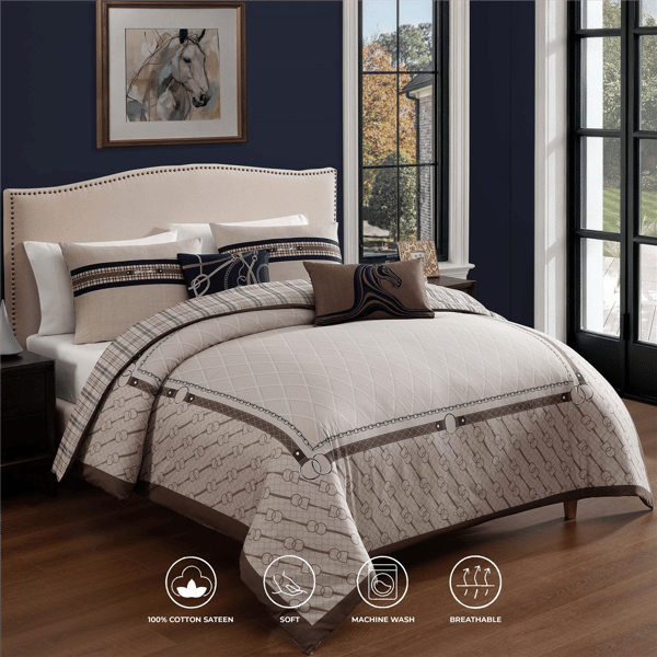 Bebejan® Equestrian Dreams Cotton 5pc. Reversible Comforter Set