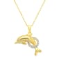 Sea Life Gold Plated Cubic Zirconia Dolphin Pendant - image 1