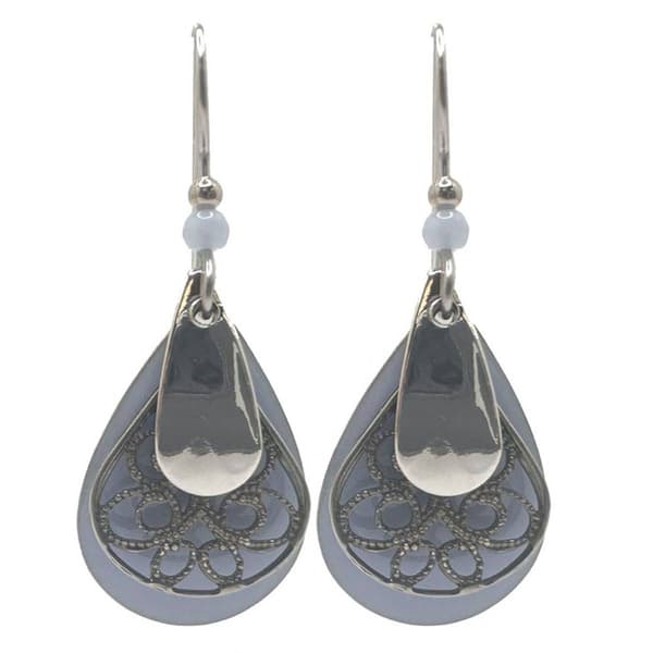 Silver Forest Silver-Tone Layered Filigree Earrings - image 