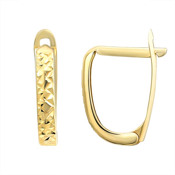 Candela 14kt. Diamond-Cut Oval Huggie Hoop Earrings - image 
