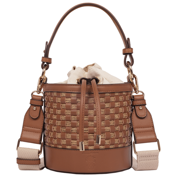 Tommy Bahama Raffia & Woven Drawstring Convertible Satchel Bag