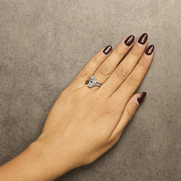 Haus of Brilliance 1/2ctw. Diamond Scatter Composite Bypass Ring
