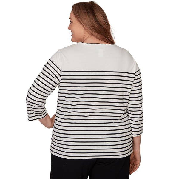 Plus Size Alfred Dunner Classics Sunflower Stripe Blouse