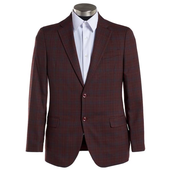 Mens Nautica Plaid Sport Coat - Burgundy - image 