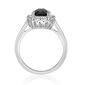 Gemminded Sterling Silver Oval Onyx & White Sapphire Ring - image 3