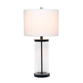 Lalia Home Barnlitt Entrapped White Fabric Shade Glass Table Lamp