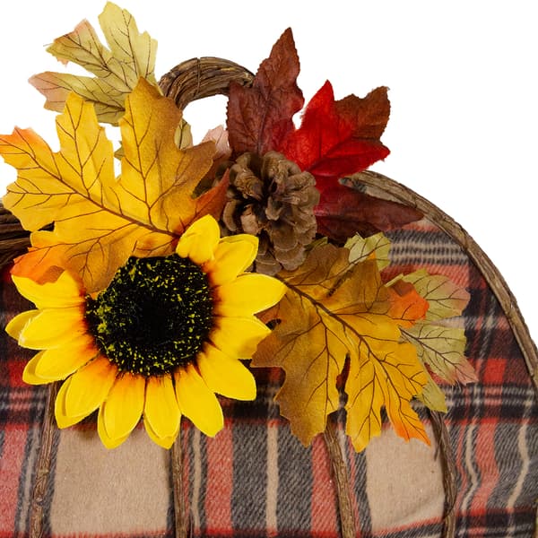 Northlight Seasonal 14in. Plaid Fall Pumpkin Wall Décor