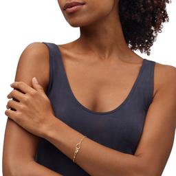 Gold Classics™ Double Oval on Wheat Chain Bolo Bracelet