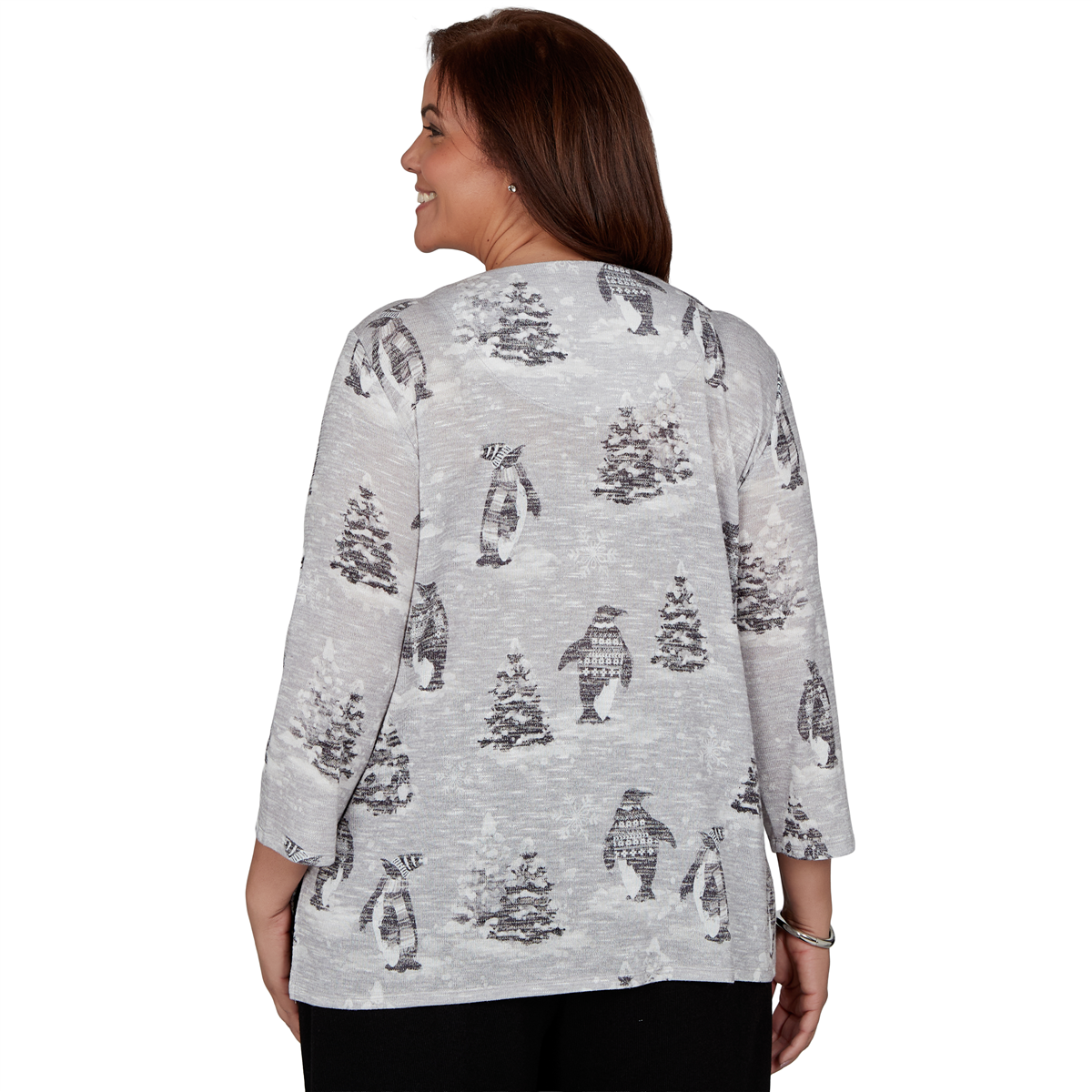 Plus Size Alfred Dunner Classics Penguins and Trees Blouse