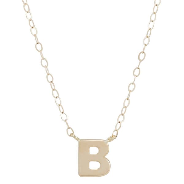 Gold Classics(tm) Yellow Gold Polished B Initial Pendant Necklace - image 