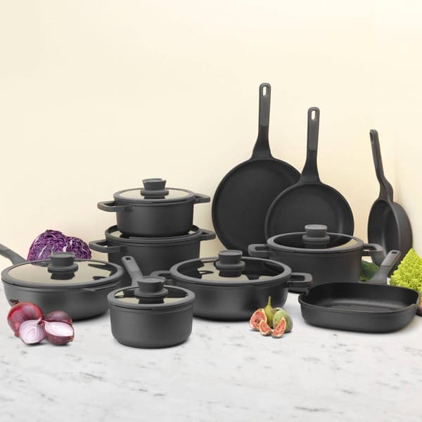 BergHOFF Stone+ Nonstick Ceramic 4.6qt. Wok Pan w/ Glass Lid
