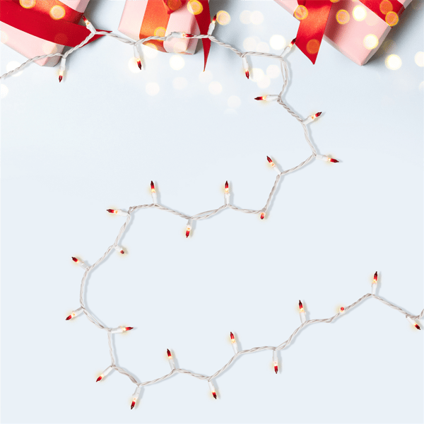 Northlight 20.25ft. Red Tips Mini Christmas Light Set