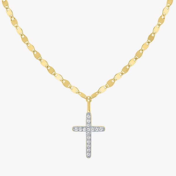 Nova Star&#40;R&#41; 1/10cttw. Lab Grown Diamond Cross Necklace - image 