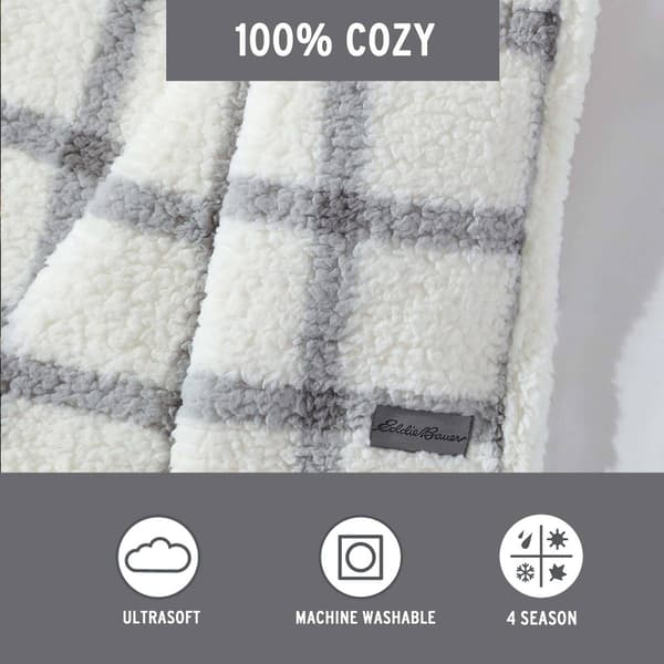 Eddie Bauer Bunkhouse Plaid Sherpa Throw