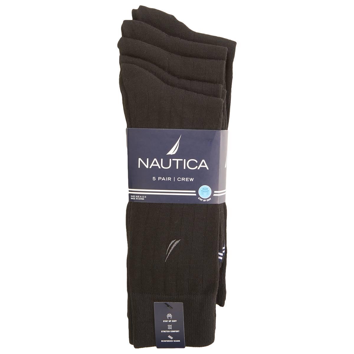 Mens Nautica Embroidered Logo Solid Dress Socks