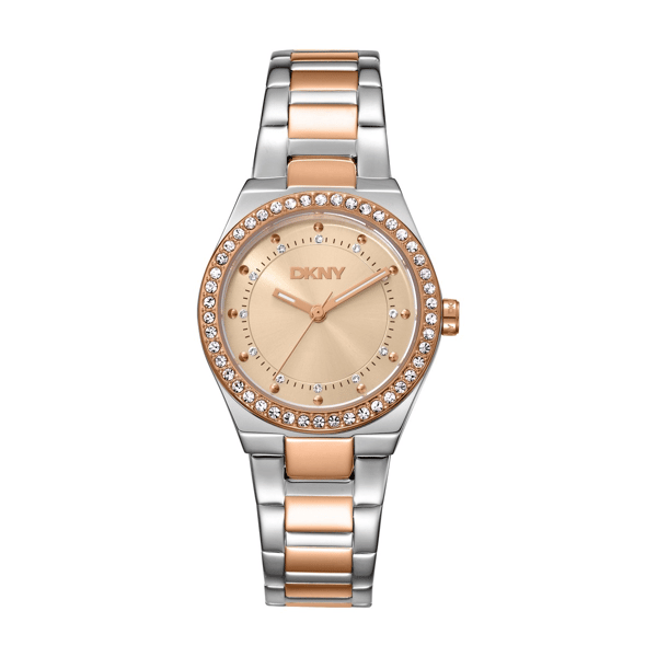 Womens DKNY Crystal Dial Two-Tone Red Gold Watch - DK1L100M0105 - image 