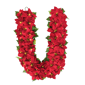 Puleo International 6ft. Pre-Lit Red Poinsettia Garland - image 1