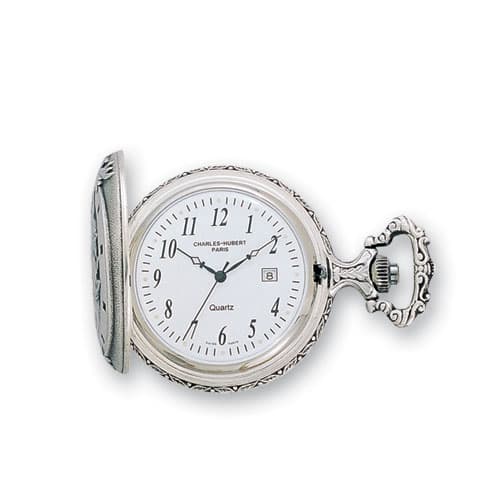 Mens Charles Hubert Anodized Finish Horses Pocket Watch - image 